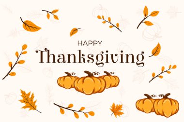 El çizimi düz şükran günü arka planı