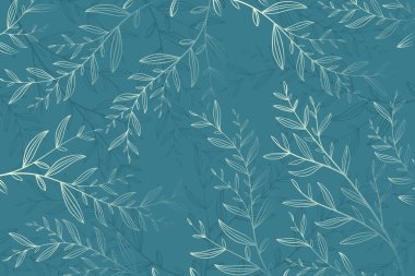 Düz dizaynlı el çizimi yaprak motifi
