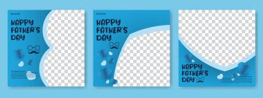 Babalar Günü sosyal medya şablonu ayarlandı. Babalar Günü afiş, reklam, poster, el ilanı, sosyal medya, promosyon ve satış afişi