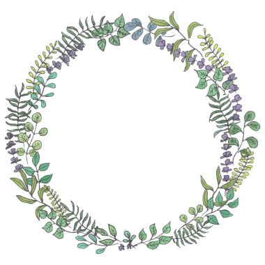 Çiçekli suluboya çelenk