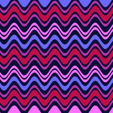 Vibrant Abstract Design Featuring Wavy Lines in Alternating Colors of Pink, Red, Purple, and Black. Perfect for Modern Backgrounds, Artistic Designs, and Contemporary Projects clipart