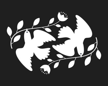 Güvercin Çiçeği Siyah ve Beyaz Görüntü