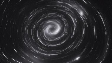 Siyah ve Beyaz Galaksi Çemberi Girdap Yıldızları, Kalem Kömürü Canlandırması