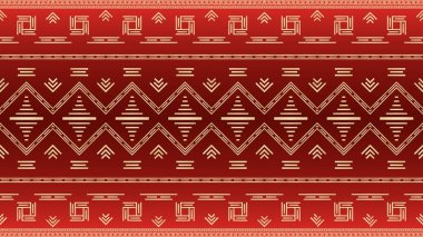 Kırmızı ve altın desenli, kusursuz kumaş desenli..