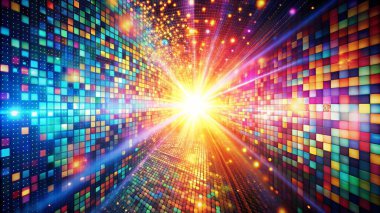 Gökkuşağı ışık pikseli arkaplanı