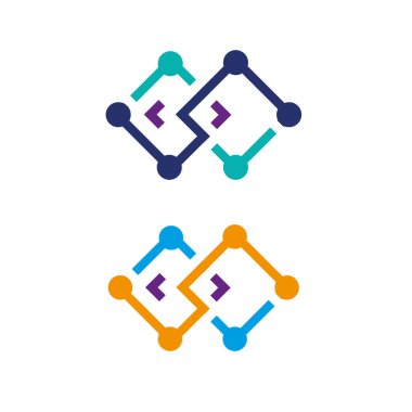 Teknoloji Şirketi veya Markası için Soyut Tasarım Logosu