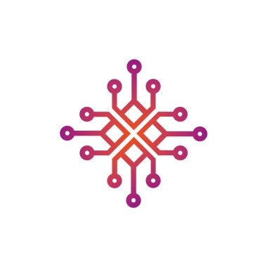 Kar Taneleri Glyph Gradyan Simgesi Vektörü.