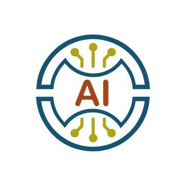 Sanatsal Zeka Vektör Simgesi Tasarımı Serbest Vektör