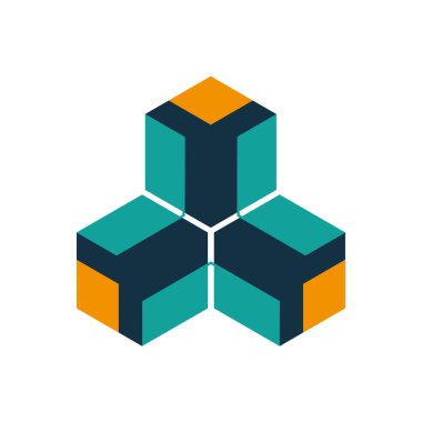 business cube logo tasarımı 3 şekilli logo kutu logoları modern tasarım