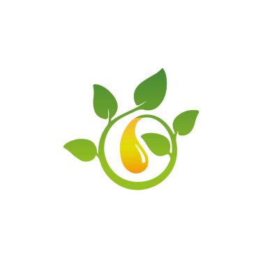 Yaprak suyu damlası logo tasarımı yağ yaprağı yağı tasarımı