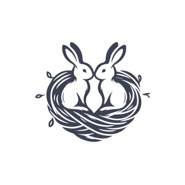 simple rabbit logo design template bunny character vector mascot design template