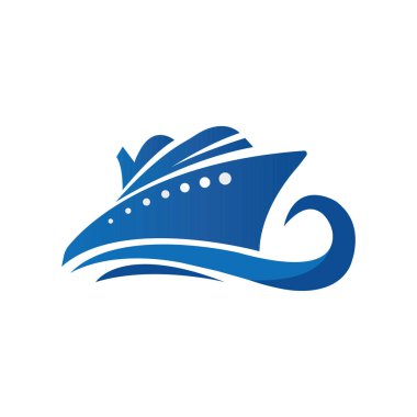 Düşük Poli ve Gemi logosu tasarımı, Vektör tasarım şablonu pro Vektör