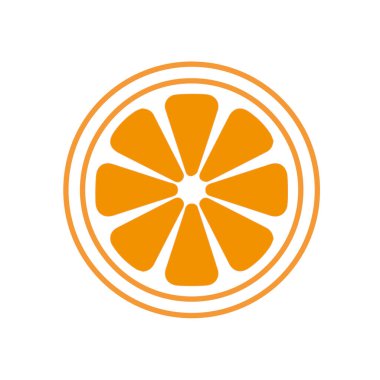 Orangutan. Portakallar beyaz arka planda turuncu meyve logosu tasarlama vektörüne ayrılmış. Turuncu dilim illüstrasyon tasarımı