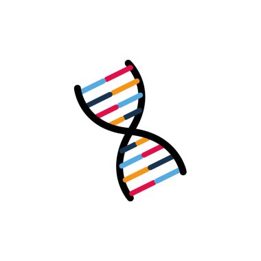 Çizgi film tarzında DNA ipliği ikonu. Aynı tarz ve konsept DNA Kopyalama Vektörüne sahip gen simgesi simgeleri.