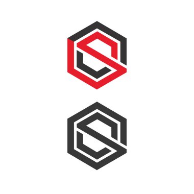 S Harfi Altıgen Logosu Geometrik Şekil Pro Vektör S harf logo tasarım şablonu