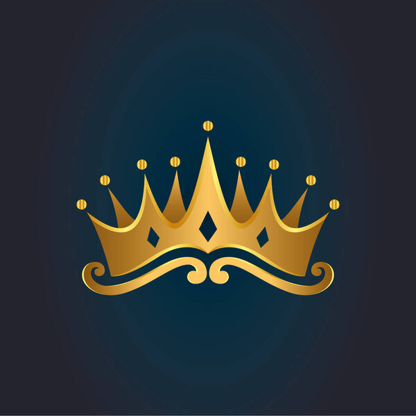 Роскошный золотой королевский королевский коронный силуэт королевский логотип дизайн шаблона 