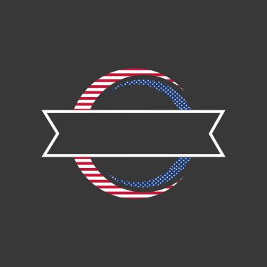 Amerikan bayrak rozeti Serbest Vektör logosu tasarımı .