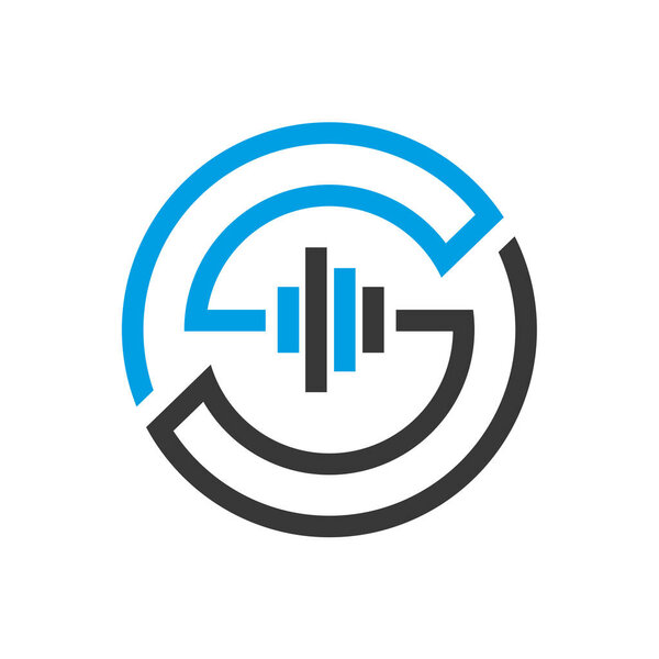 Cyber Letter CS And DC Logo Icon Design Technology Letter CG or O Vector Template Elements