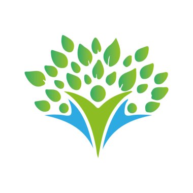 Yaratıcı Yaprak Sağlıklı İnsanlar Soyut Logo Tasarımı Tıbbi Sembol Vektörü. Vektör Yanlısı.