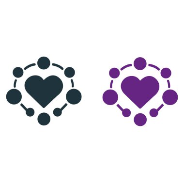 Aşk randevu satırı simgesi. İlişkiler işareti ağ. Sevgililer günü ya da kalp simgesi. Geometrik şekiller. Rasgele çapraz öğelerin. Doğrusal Dating ağ simgesi tasarım. Vektör.