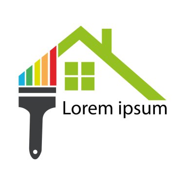 Boyalı logo simgesi vektör illüstrasyon logosu tasarımı.