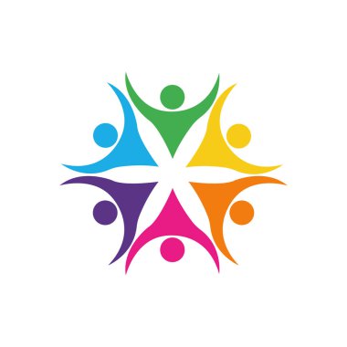 Takım veya Groupsnetwork ve sosyal simge tasarımı için Topluluk Logosu Tasarım Şablonu.