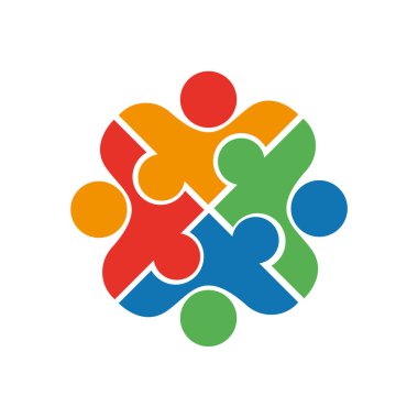 People friends logo konsept vektör simgesi.