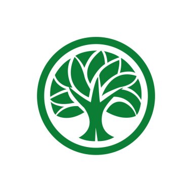Yaratıcı vektör simgesinde ağaç logosu tasarımı soyut