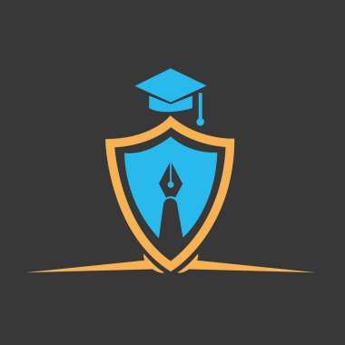 Üniversite Akademisi ve Ders logosu tasarımı Serbest Vektör şablonu