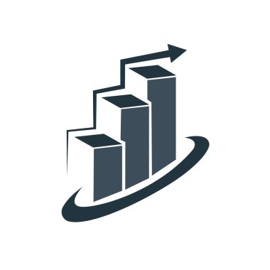 Çubuk grafiği izometrik çizgi biçim ikon vektör tasarımı Serbest Vektör