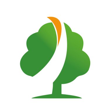 Yaprak ve ağaç sembolü. Ekoloji ikonu. Doğa logosu. Vektör