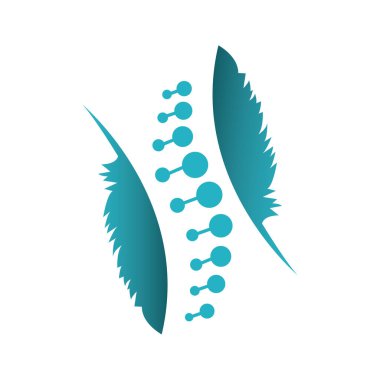 Kayropraktik logo dizayn şablonu. Tıbbi logo için insan omurga sembolü. tıbbi yaprak simgesi.