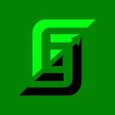 Şirket bağlantılı harf mavi ok logosu tasarımı