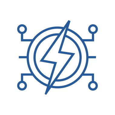 Akıllı Enerji Mavi Ton Çizimi.