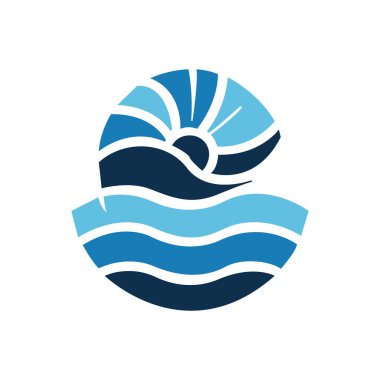 Dalga plaj logosu ve semboller vektör şablonu Serbest Vektör.