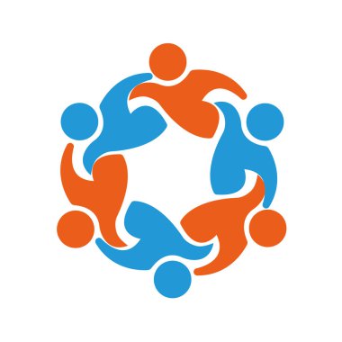 İnsanlar logosunu görmeniz gerekir. Daire içinde beş kişilik grup