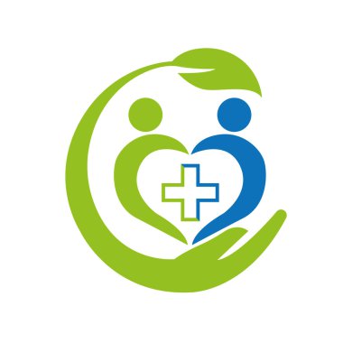 healthy care logo , medical nature logo pro Vector human leaf plus icon