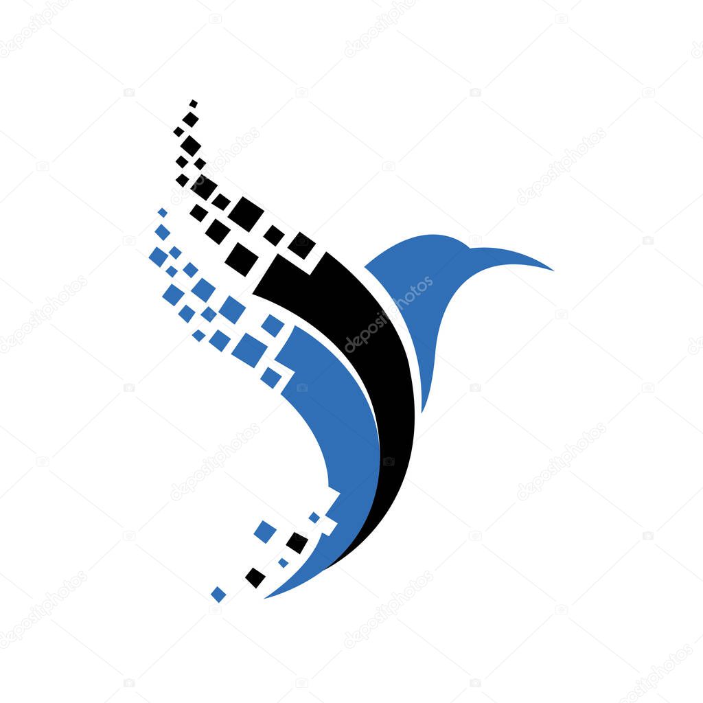 Simple Design of Swift Bird logo icon template