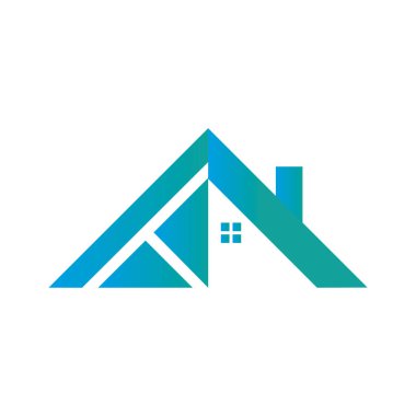 Yaratıcı ev üçgeni çatı logosu vektörü.