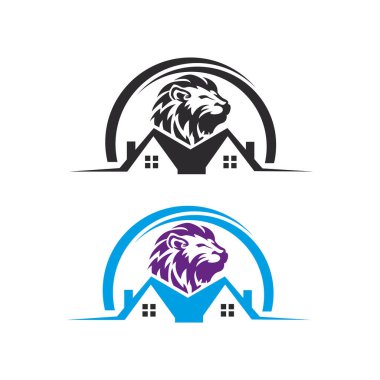 Emlak Şirketi için Aslan ve Ev Logosu Tasarımı