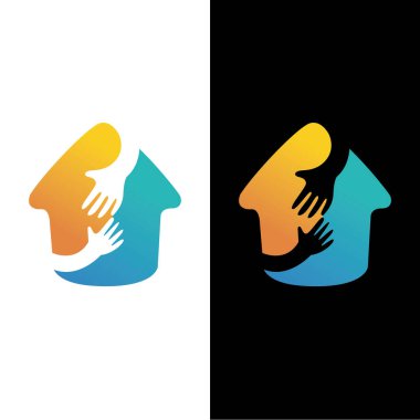 El sıkışma logosu dizayn şablonu. el bakımı vektör illüstrasyonu