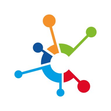 Renkli Bağlantı Şablonu Tasarımı C teknik vektör logo taşıyıcısı logosu