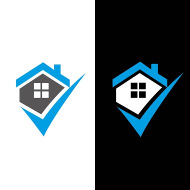 Beyaz arka planda yaratıcı ve minimalist ev logosu tasarım şablonu