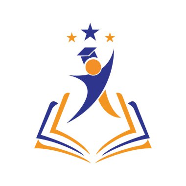 Eğitim logosu şablonu Simge İllüstrasyonu Marka Kimliği izole ve düz illüstrasyon Vektörü grafiği
