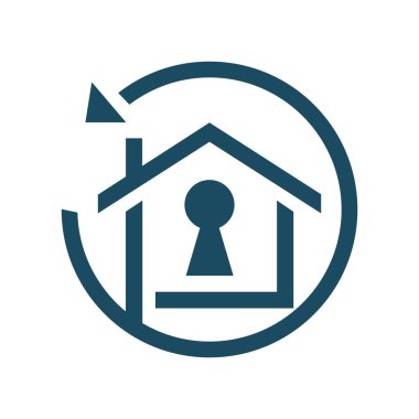 Keyhole House Logo Security and Access Integrated Design clipart