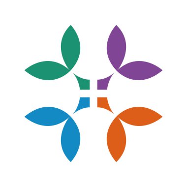 Modern yaprak Topluluğu insanları logoyu ve sembolleri önemser İnsanların takım çalışması simgesi logo element tasarım vektörü