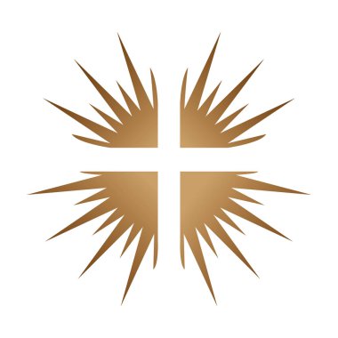 Chrush ikon sıçraması kilise için renk vektör logosunu dağıttı. İsa Mesih 'in renkli haçı, Tanrı' nın sembolü.