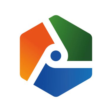 Renkli Swoosh Üçgeni Soyut Logo Şablonu Çizim Tasarımı