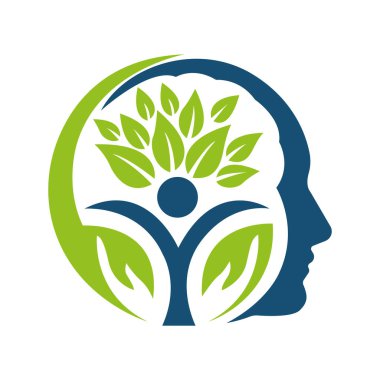 Yaprak insanlar logo şablon tasarımı insan kafası simgesi