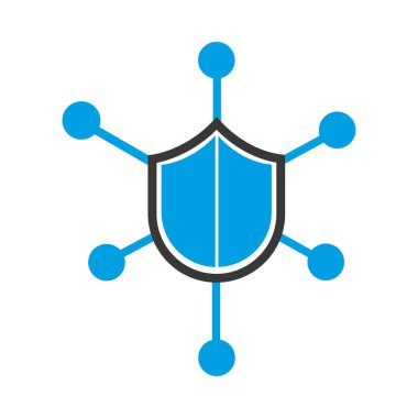 Blok Zinciri ve ağ simgesi konsepti veya logo tasarım vektörü